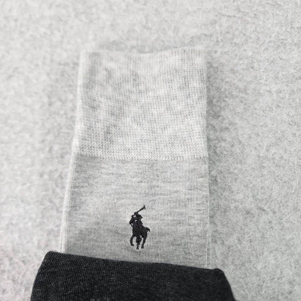 Polo Ralph Lauren Men Size 10-13 Logo Window Pane Solid Navy 3-Pairs Dress Socks
